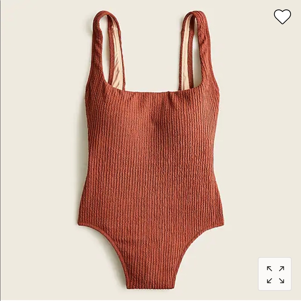 J. Crew Clay textured square neck swimsuit